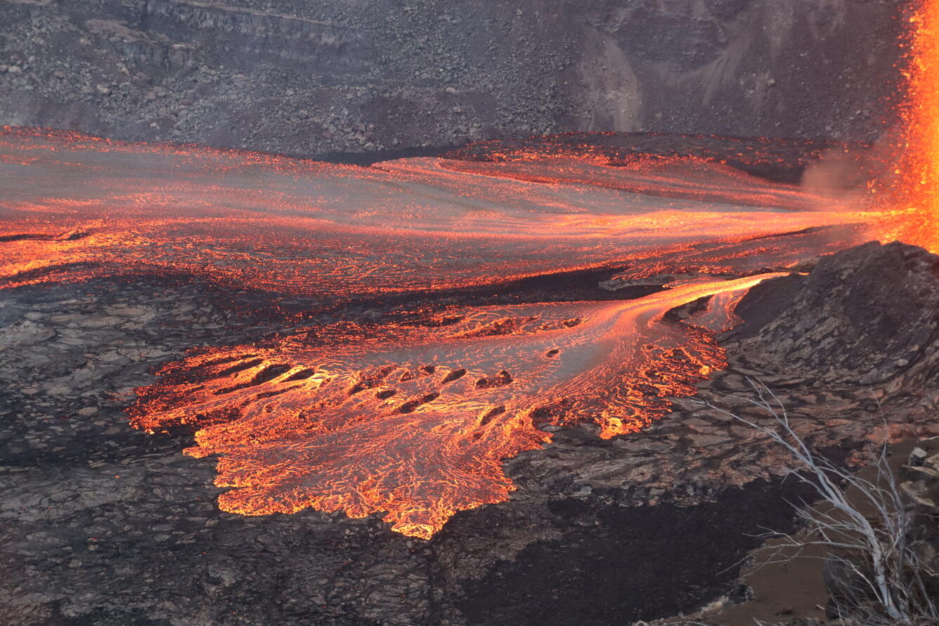 Color photograph of lava flows