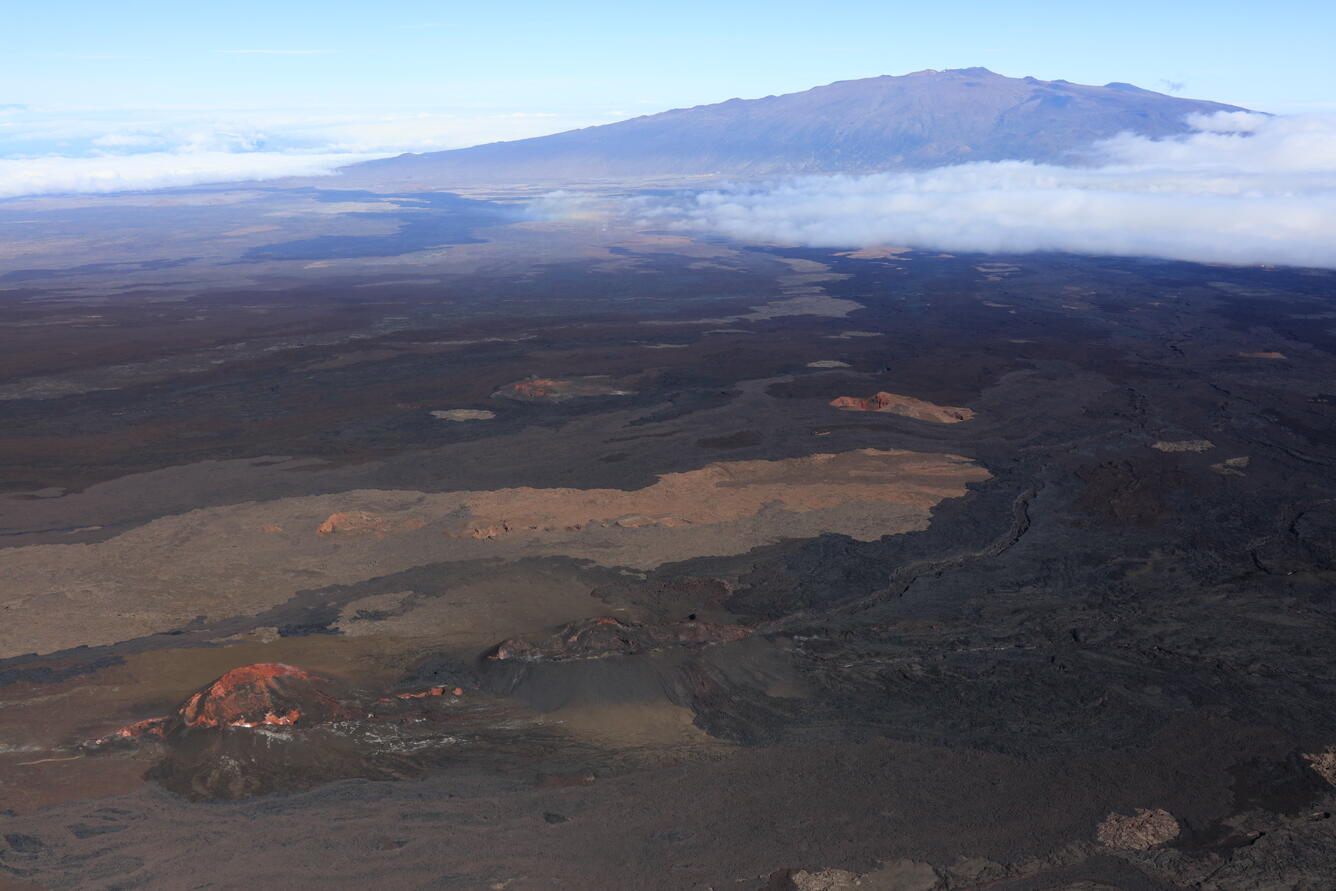 Color photograph of volcano summit