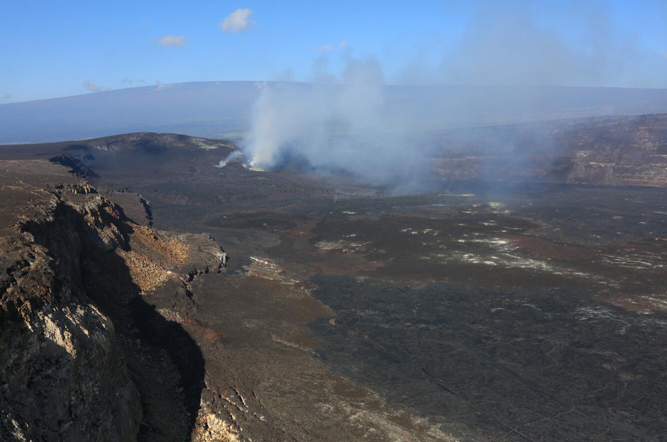 Color photograph of volcano summit