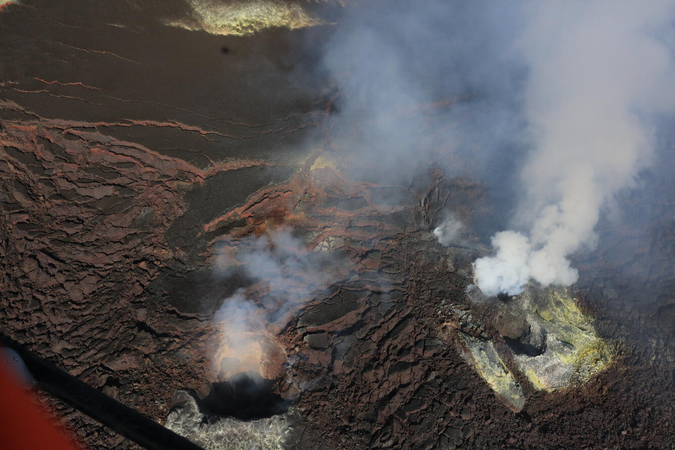 Color photograph of volcanic vents