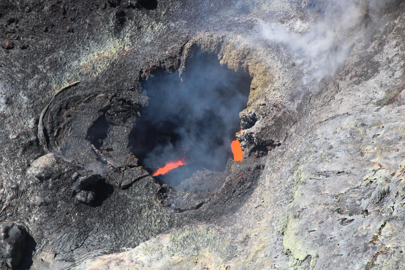 Color photograph of volcanic vent