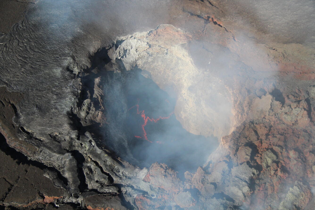 Color photograph of volcanic vent
