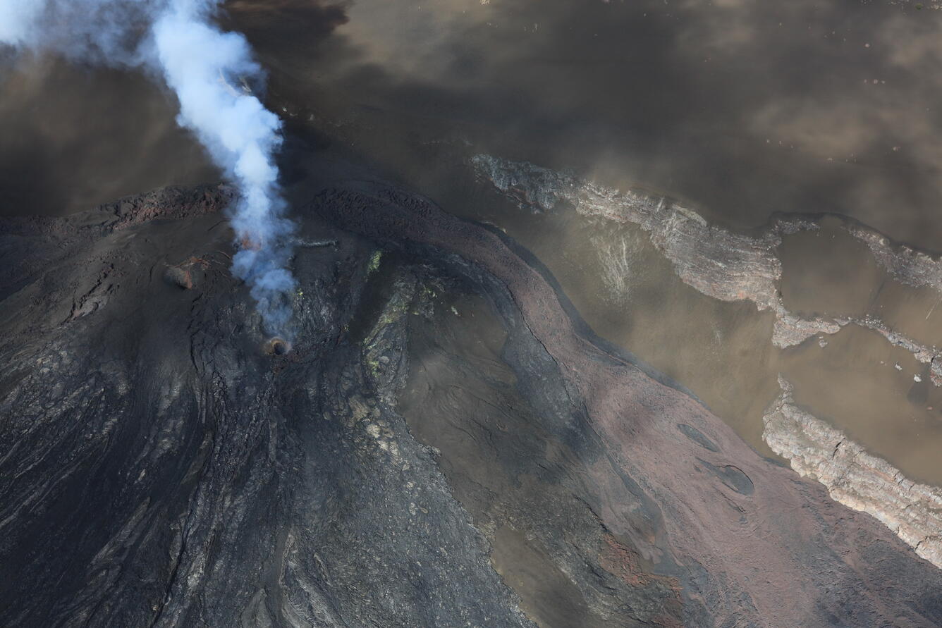 Color photograph of volcanic vents