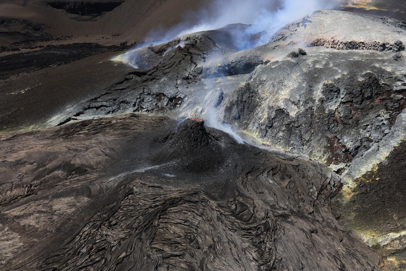 Color photograph of volcanic vent