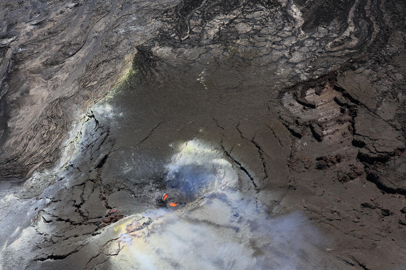 Color photograph of volcanic vent