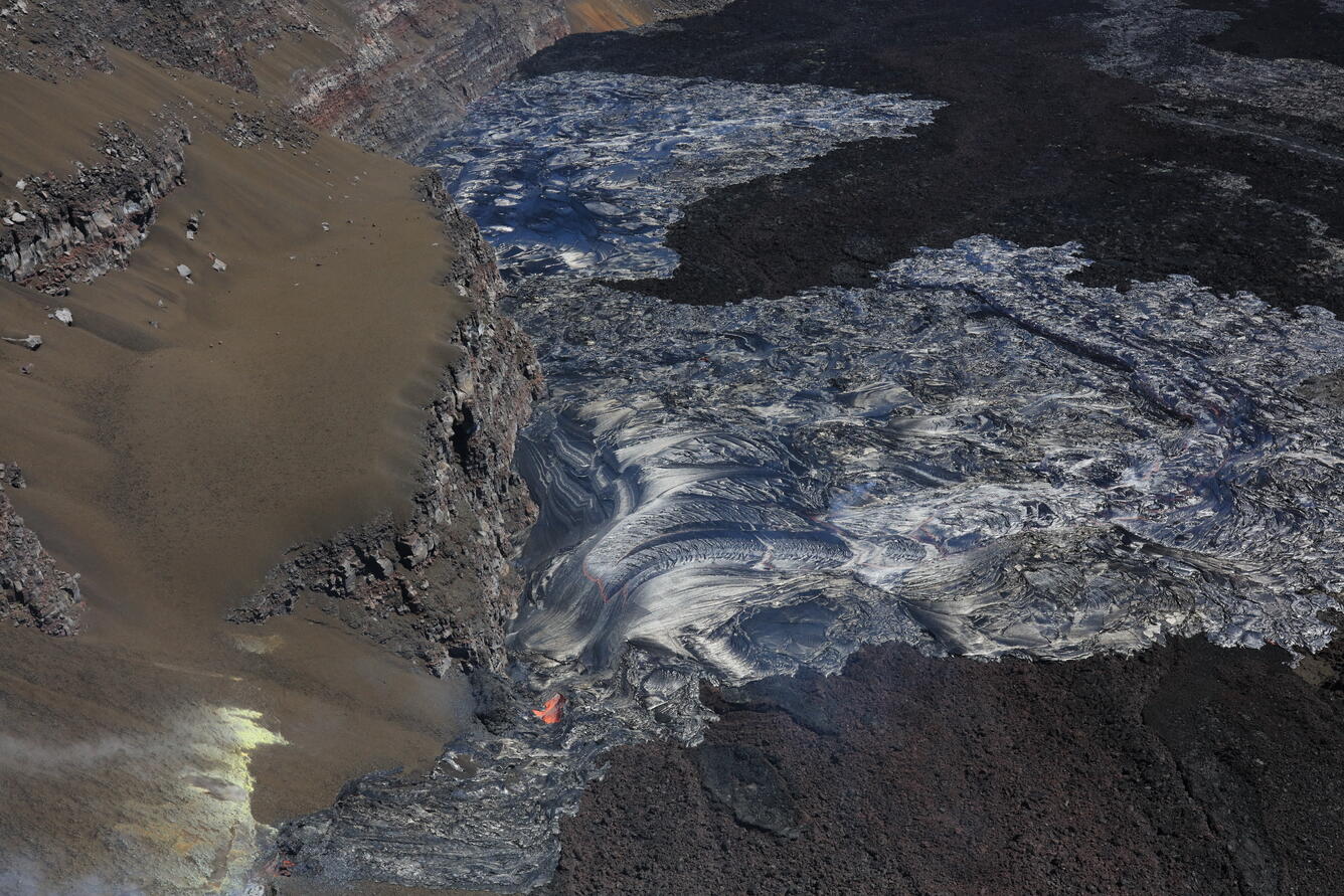 Color photograph of lava flows