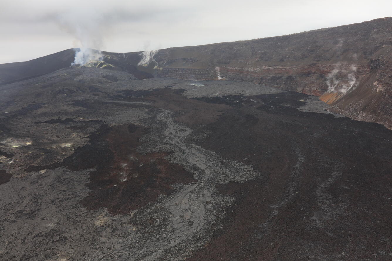 Color photograph of volcanic vents