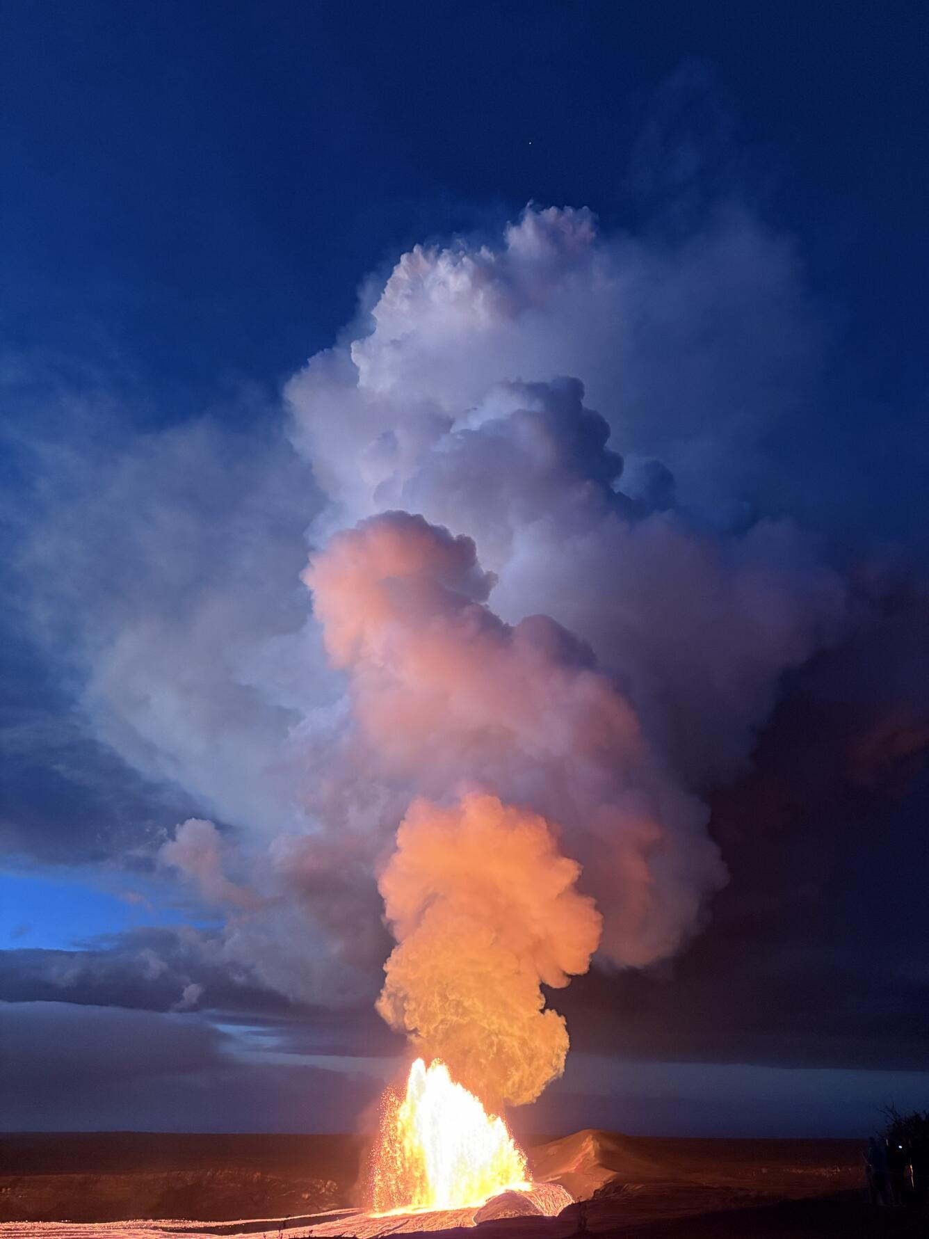 Color photograph of lava fountain