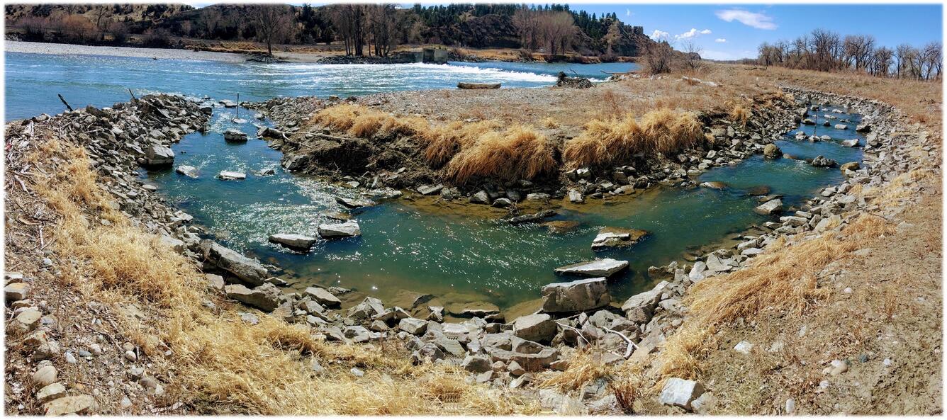 nature-like fishway on the yellowstone river