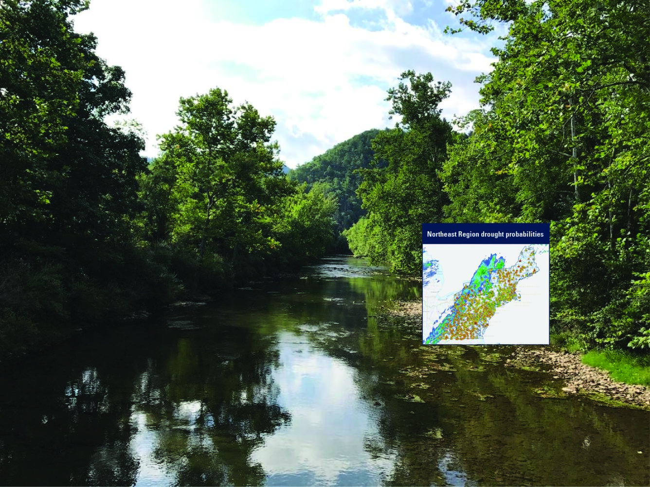 Screenshot of the Drought Streamflow Probabilities in Northeast Region mapper.