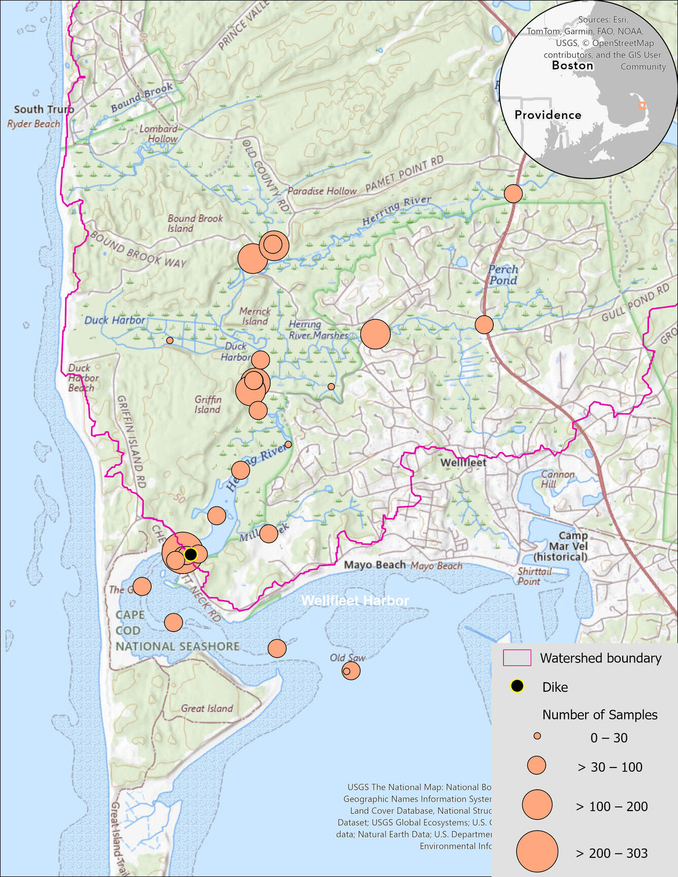 Herring River estuary station locations