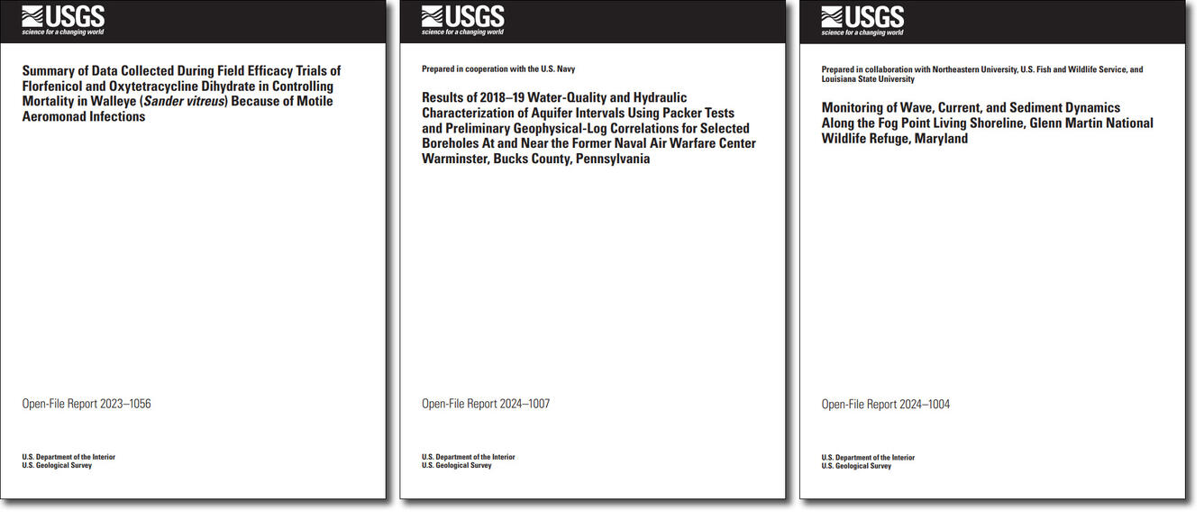 Front cover of three Open-File Reports