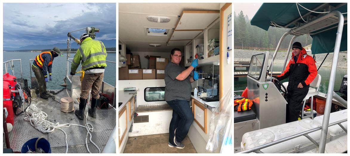 Personnel Sampling for Water Quality in Koocanusa Reservoir