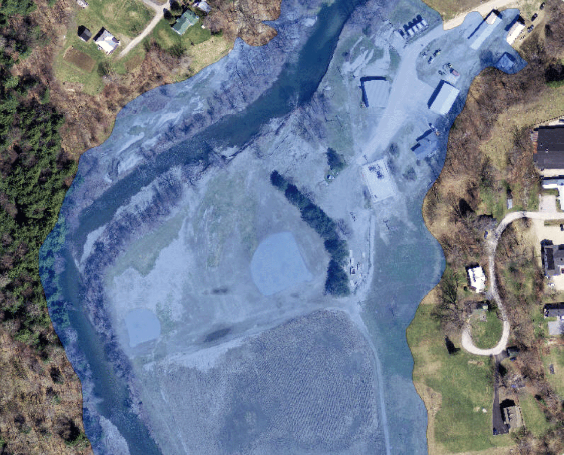 A visualization of the one-percent annual exceedance probability flood boundaries 