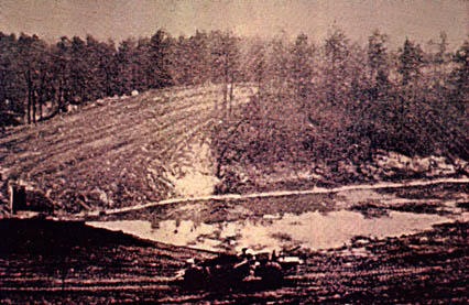 Construction of Kelly Barnes Dam, 1948