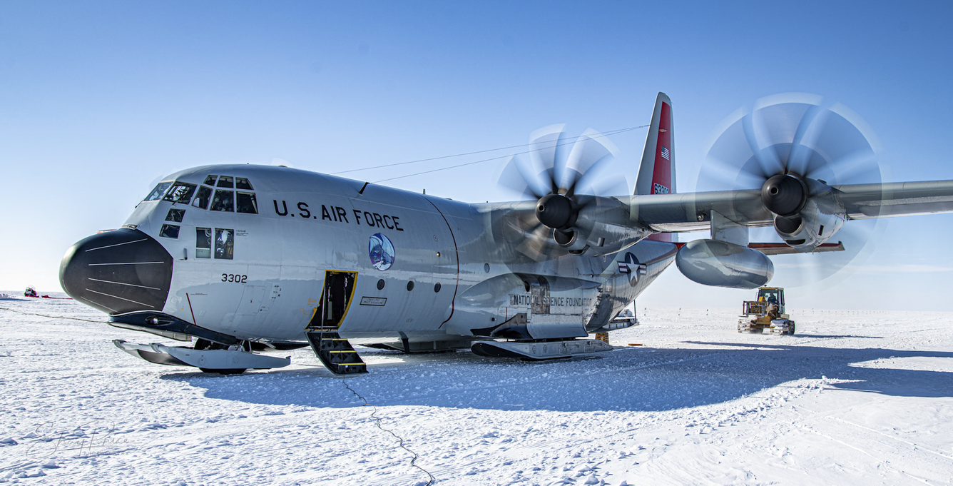 LC-130 "Skibird" operates in Antarctica in 2022