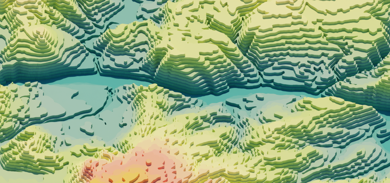 Abstract rendering of topographic data.