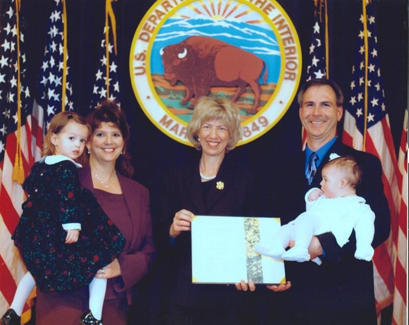 Rip Shively receiving DOI Conservation Service Award