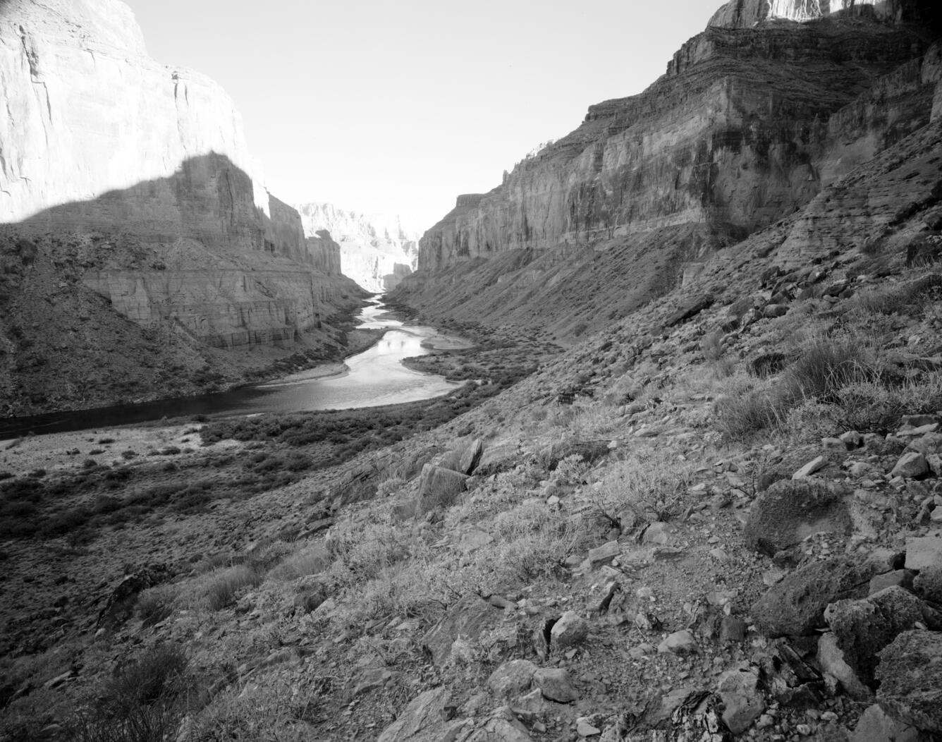Colorado River, Grand Canyon, River Mile 52.8, Nankoweap, Downstream View from River Right, 2010