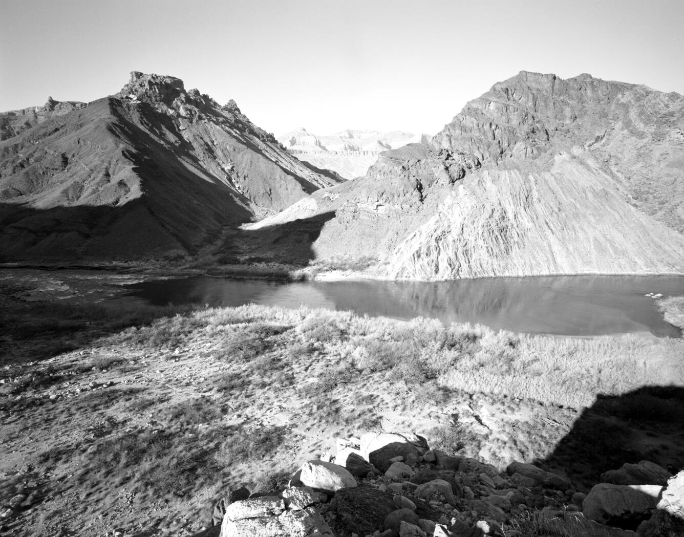 Colorado River, Grand Canyon, River Mile 65.5, Palisades Creek, Across Canyon View from River Left, 1990