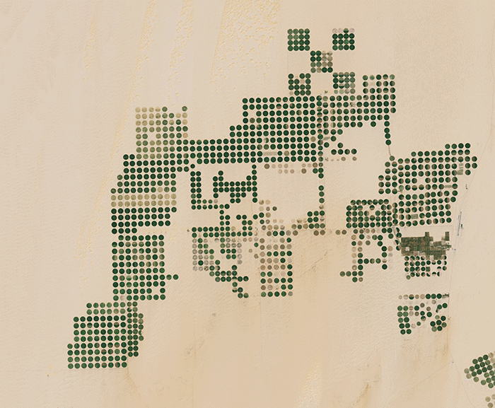 Landsat animation of growth in agriculture in Egypt