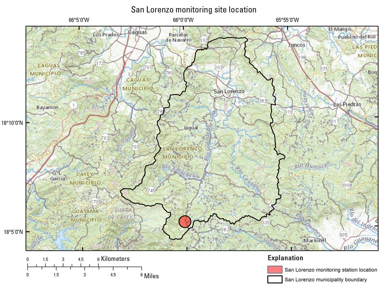 map with boundary outlined and red circle