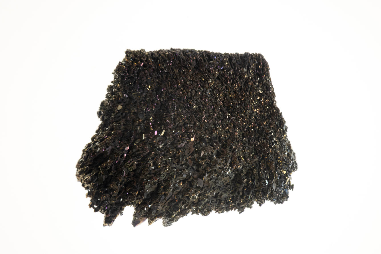 Isolated silicon carbide specimen from the USGS mineral collection.