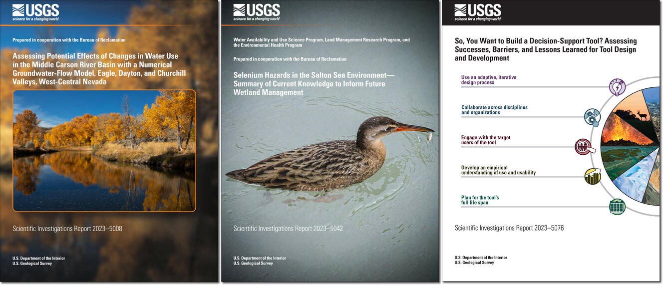 Front covers of three Scientific Investigations Reports