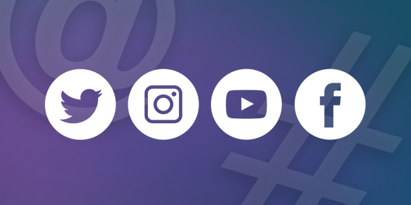 Logos for twitter, instagram, youtube, and facebook