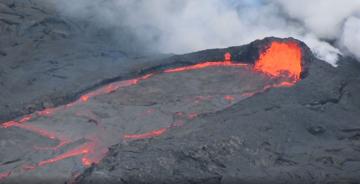 Color photograph of lava lake