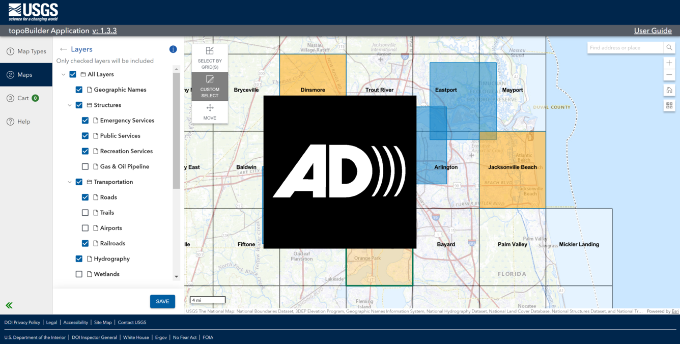 Screenshot of topoBuilder 1.3 application