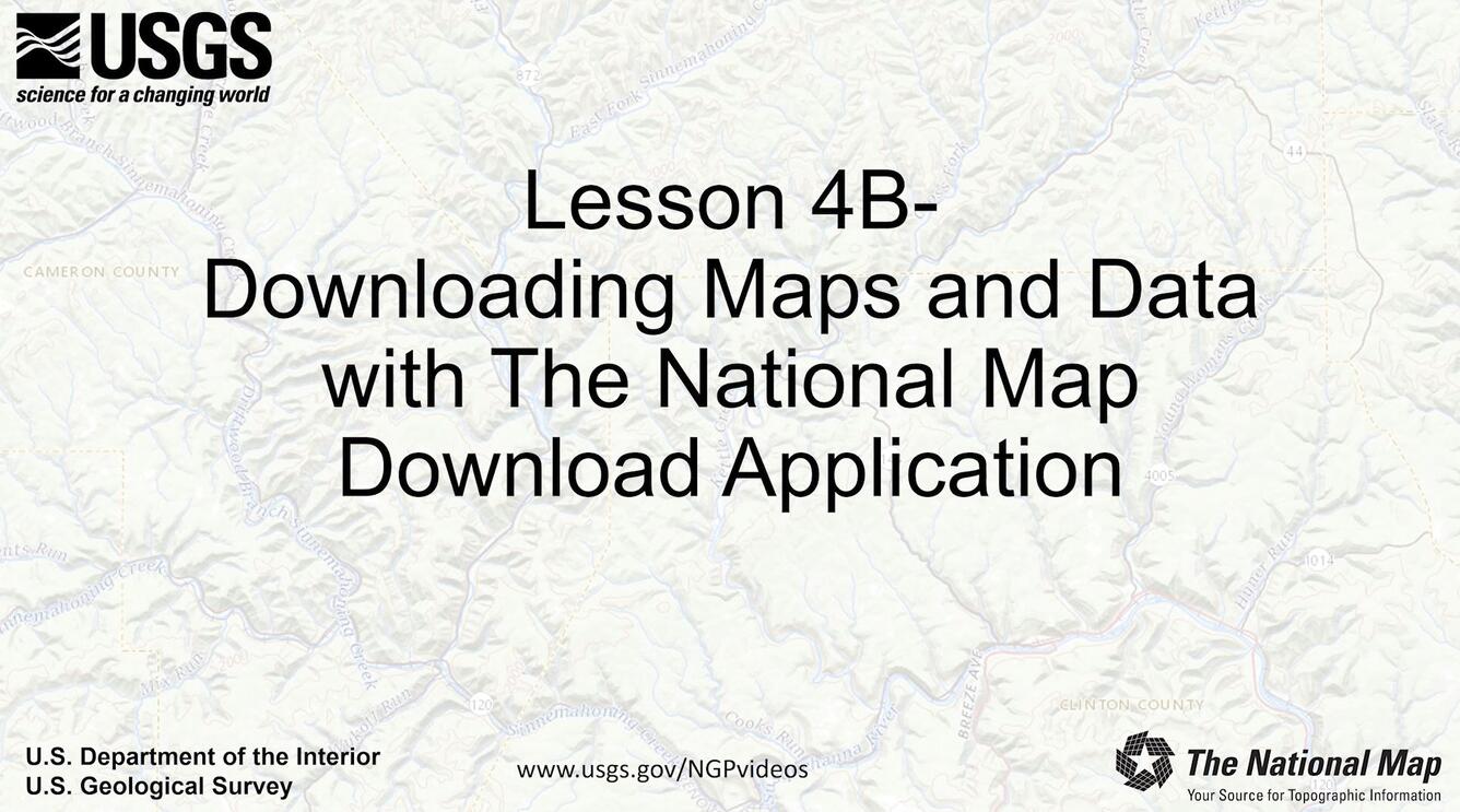 Image showing title of the lesson, with USGS logo and National Map logo