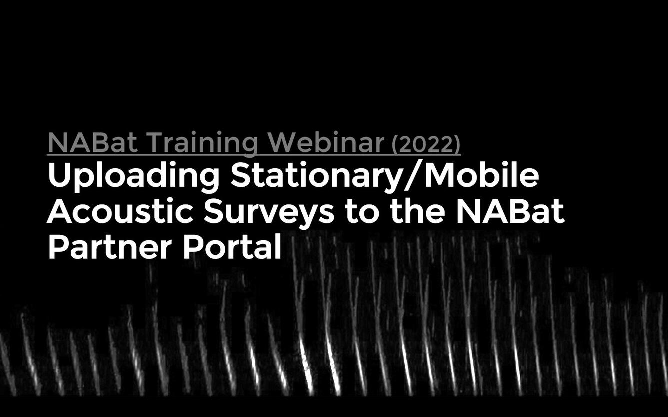 NABat Training Webinar (2022): Uploading Stationary/Mobile Acoustic Surveys to the NABat Partner Portal