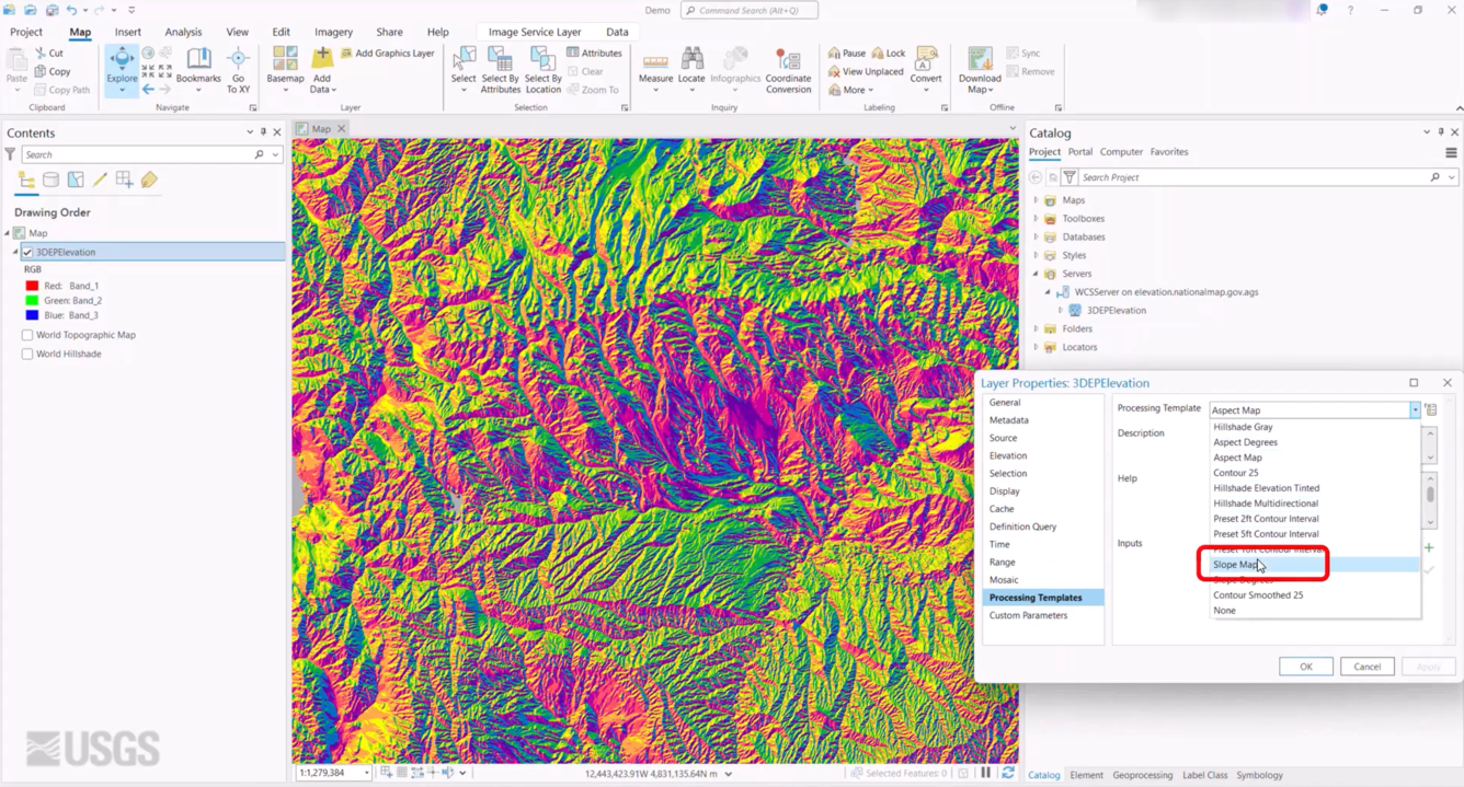 Screenshot from The National Map training video  