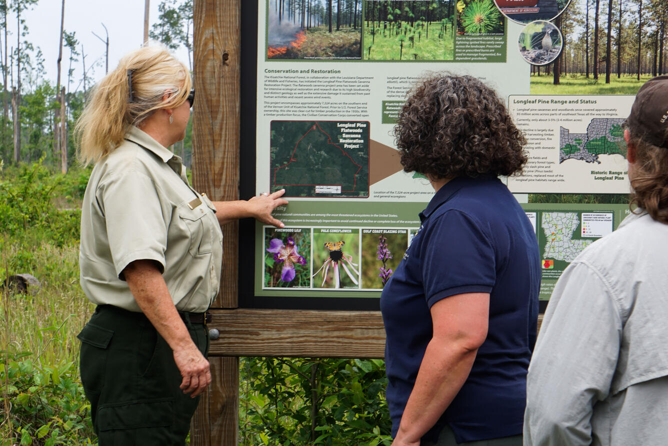 Forest Supervisor talks with USFWS about flatwoods