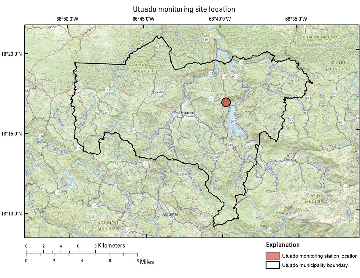 map with boundary outlined and red circle