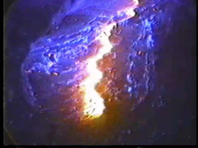 Pillow lava flowing underwater off the coast of Hawaii...