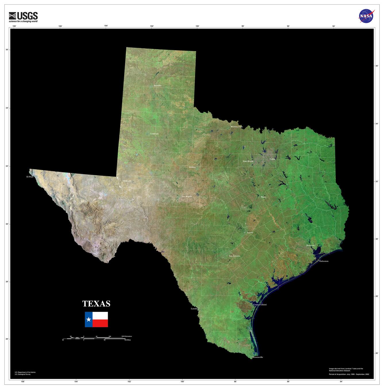 Image: Texas Orthorectified Landsat State Mosaic