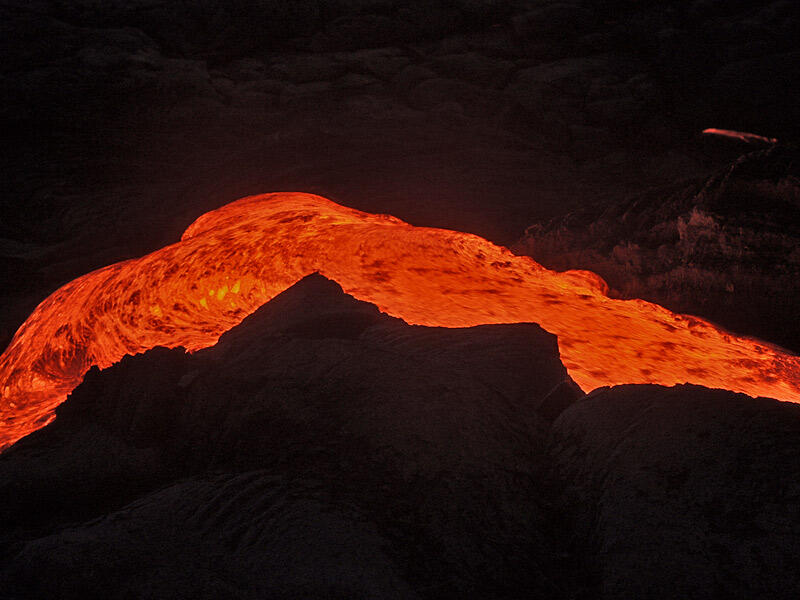 This is a photo of lava emerging.