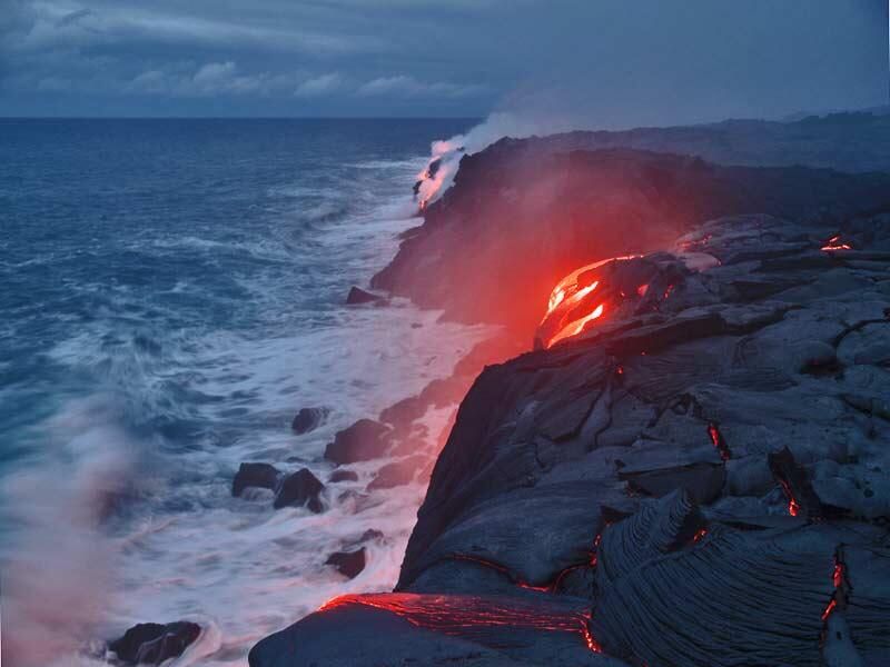 This is a photo of lava in west prong of Banana flow pouring off old Wilipe`a delta.