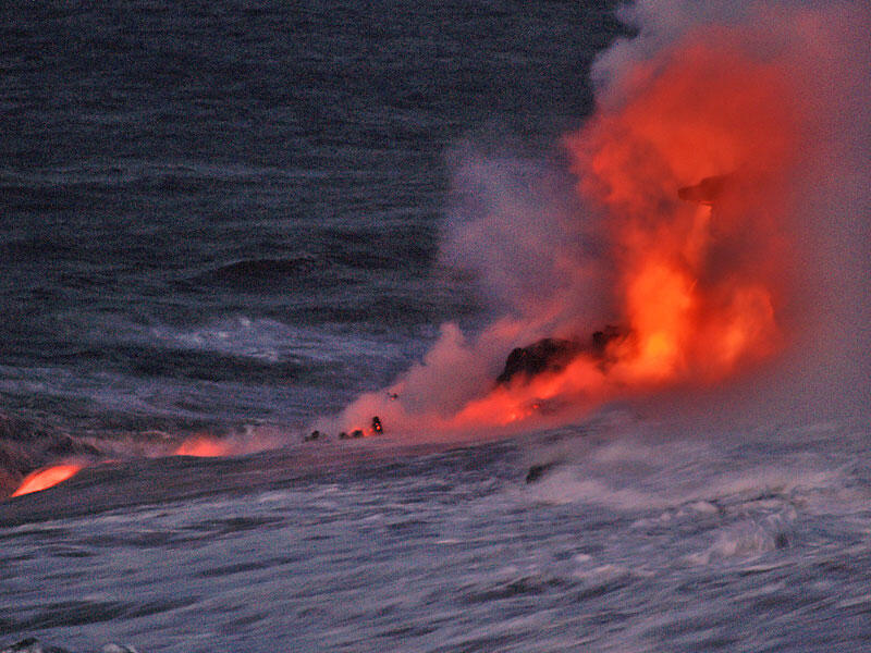 This is a photo of a seafloor flow active in the morning.