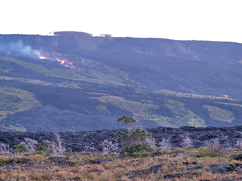 This is a photo of patches of surface lava.