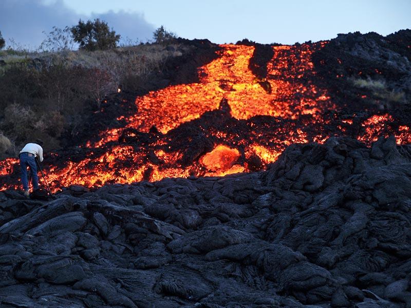 This is a photo of a fissure 8 lava.