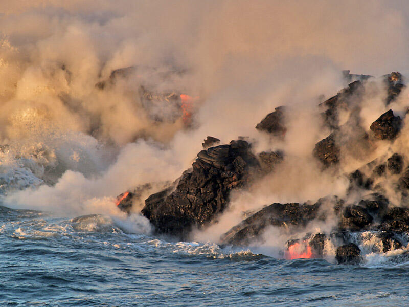 This is a photo of small lava streams near point on eastern Banana delta.