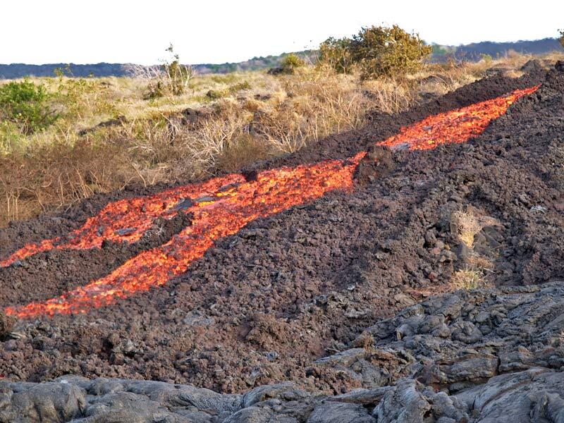 This is a photo of a flow moving down east end of Holei Pali.