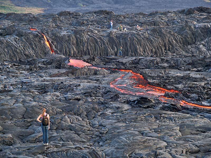 This is a photo of lava drapery that formed during growth of Wilipe`a delta in 2002.