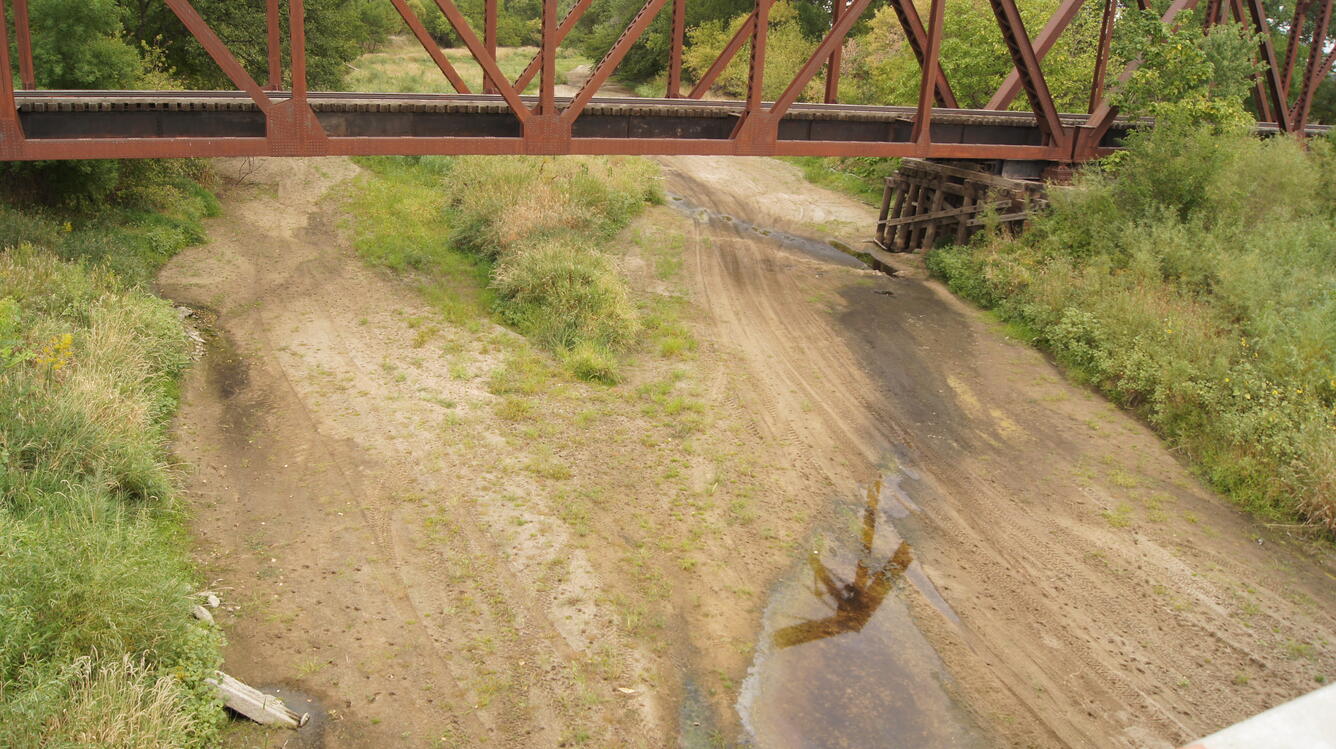 Dry river bed, Republican River near Orleans, Nebr.