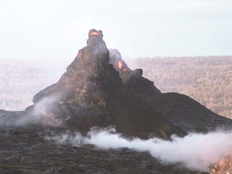 This is a photo of spatter cones atop West Gap shield.