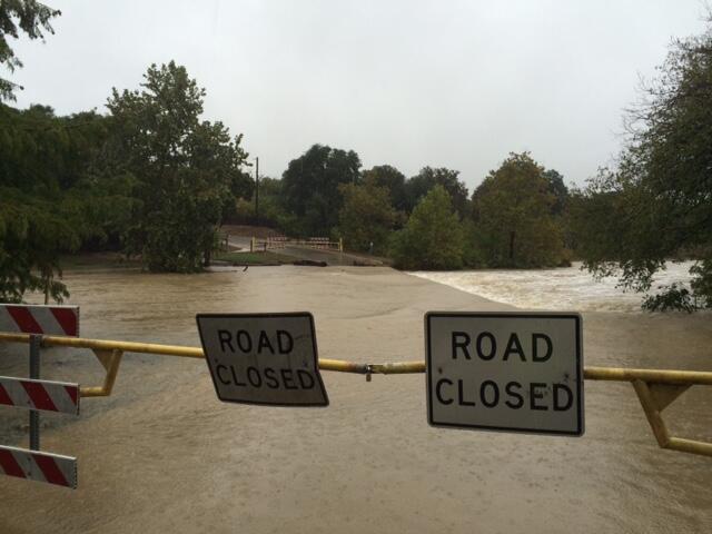 Flooding at Brushy Creek near Round Rock, TX