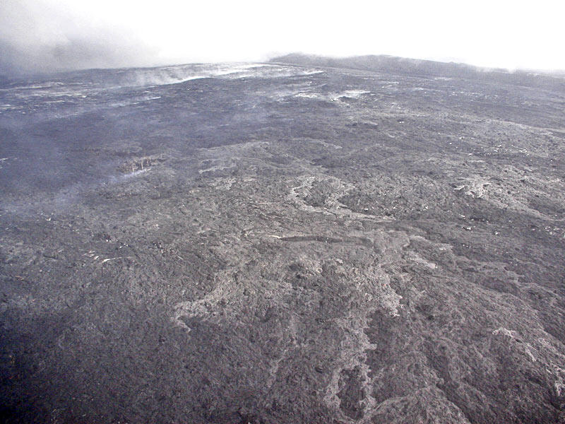 This is a photo of an aerial view looking toward Pu`u `O`o.